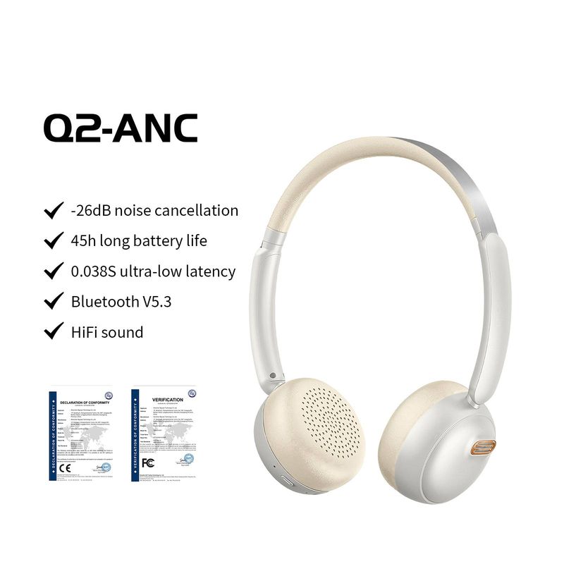 Q2 ANC Bluetooth-Kopfhörer: 45 Stunden Spielzeit, Surround-Sound, ultraleicht_voghion.com