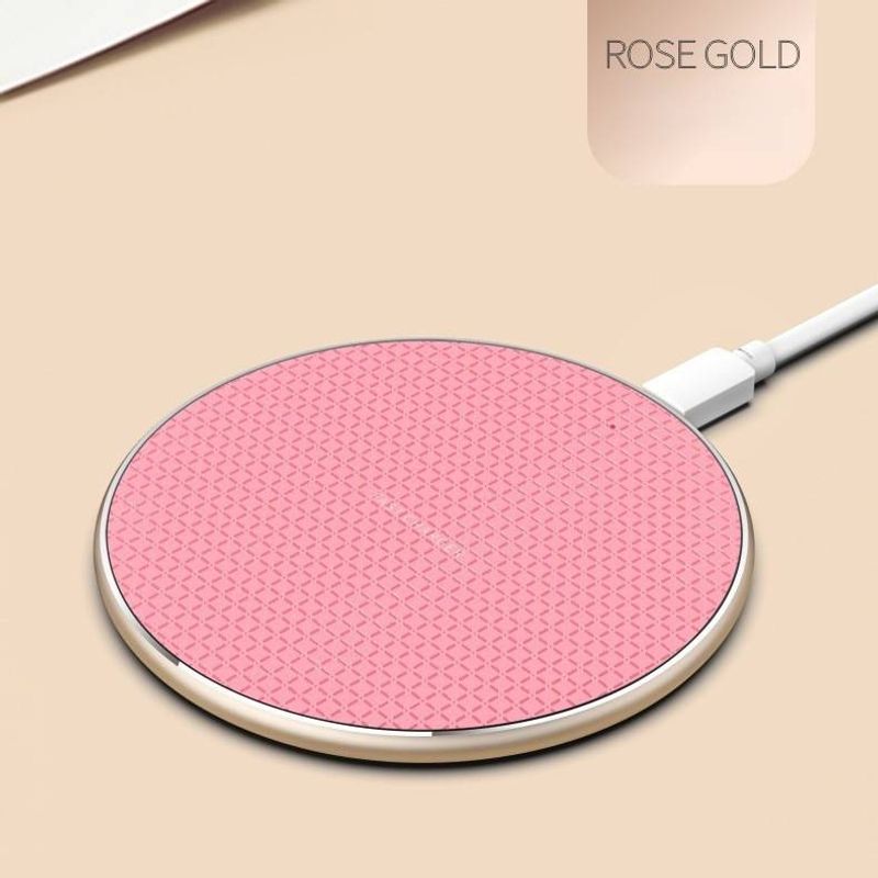 10W/15W Fast Wireless Charger, Metal QI-Certified Charging Pad With Mirror/Grid Design, Compatible With IPhone Samsung Huawei_voghion.com