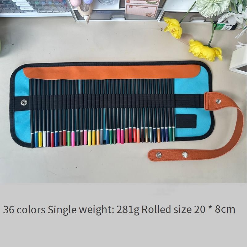 Conjunto profissional de lápis de cor à base de óleo com 72/50/36 cores e estojo azul - Materiais de arte premium para estudantes e artistas_voghion.com
