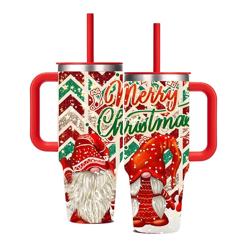 Tasse de voiture de Noël 40 oz Tasse thermos en acier inoxydable 304 Tasse Bingba portable avec poignée froide pour voiture_voghion.com