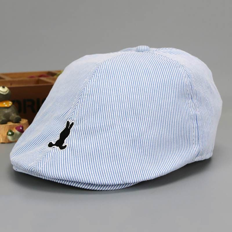 Cute Kids Striped Boys Girls Solid Baseball Cap Cotton Beret Hat Children Peaked Caps_voghion.com