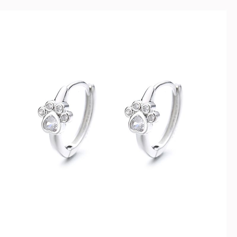 Stamp VENUS Lovely Sier Gold Color Cat Footprints Earrings for Women Girl Gift Crystal Jewelry Dropshippi_voghion.com