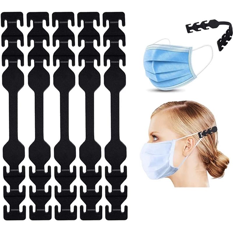 5 sangles d'extension de masque - Support de taille universelle avec 3 fentes de réglage - Flexibilité améliorée - Compatible avec les masques jetables_voghion.com