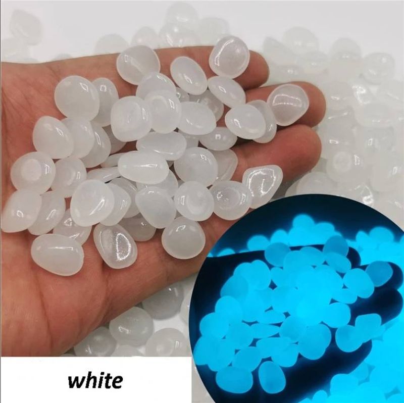 50/100Pcs Glow In The Dark Garden Pebbles For Sidewalk Garden Terrace Lawn Garden Patio Fish Tank Aquarium Decoration Glow Stone_voghion.com