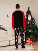 Weihnachtspyjamas für Eltern und Kinder, passender Weihnachtspyjama-Satz für die ganze Familie, Weihnachtsmann-Print, schwarze Nachtwäsche für Eltern und Kinder_voghion.com