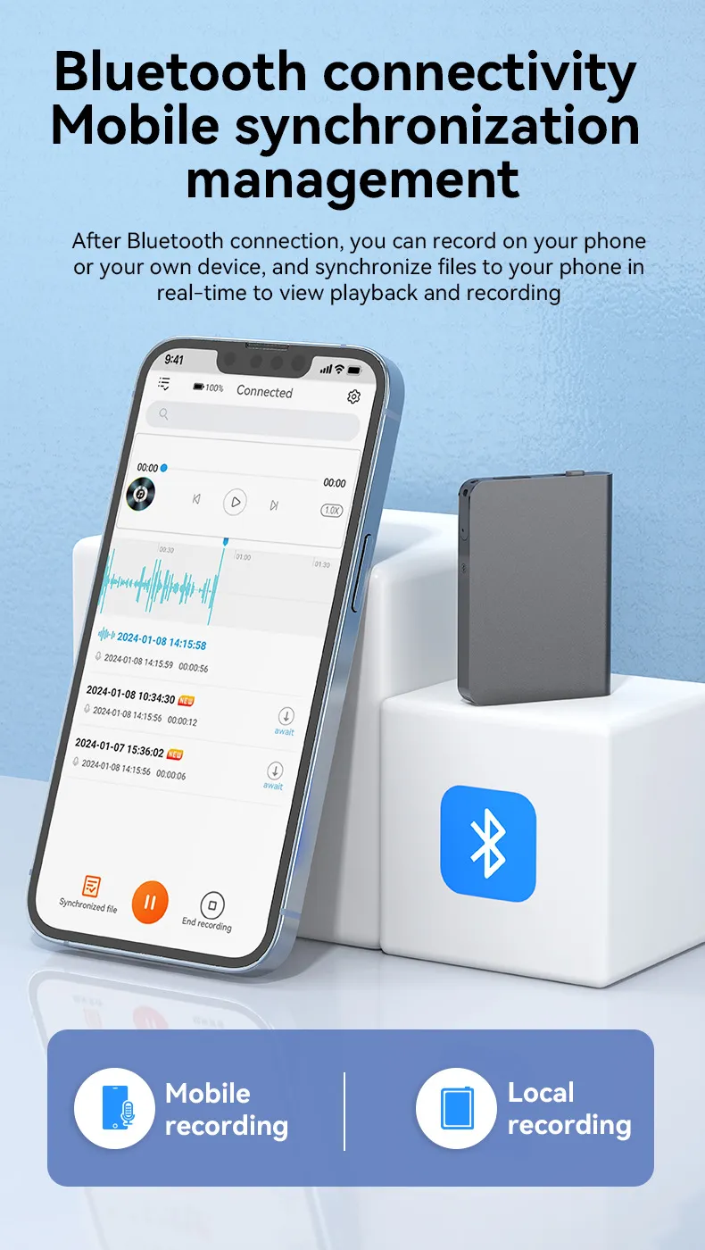 Digital Voice Recorder New Q61A AI Recorder ChatGPT Intelligent Transcription Translation Recorder APP Control Recording_voghion.com