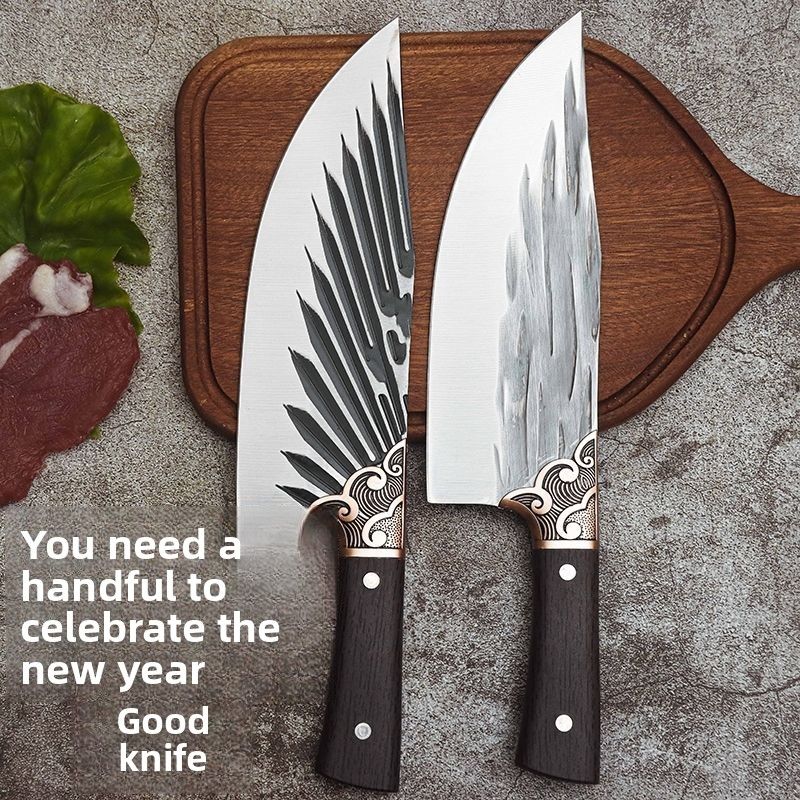 Couteau de boucherie de porc tranchant forgé à la main, ensemble complet de couteaux de découpe d'os commerciaux pour l'abattage de porcs_voghion.com