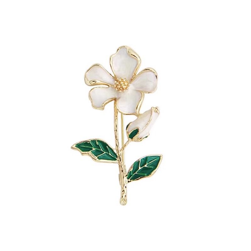 Eine Gardenia-Brosche für Damen, High-End-Nische, leichte Luxus-Anstecknadel, vielseitiges Anstecker für Anzugjacken mit Accessoires_voghion.com
