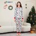 2025 Herbst Winter Weihnachten Neue Eltern Kind Pyjamas Weiß Gedruckt Floral Mode Hause Set_voghion.com