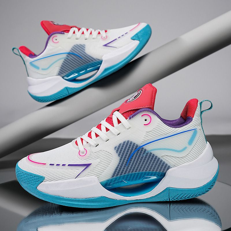 Basketball shoes anti-slip wear-resistant shock absorption lightweight soft sole breathable luminous sports shoes_voghion.com