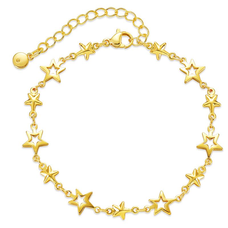 Star Niche Design Kupferplattiertes K Echtgold Whitening Süßes Armband High End Ausziehbarer und verstellbarer kreativer Handschmuck_voghion.com
