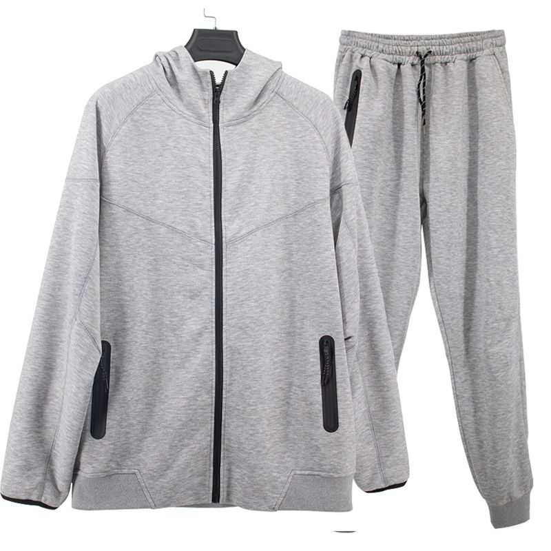 Men's Casual Hooded Sweatshirt & Jogger Pants Set - Breathable Cotton Blend Lounge Wear For Gym, Running & Street Style (Black, Gray, S-XXXL)_voghion.com