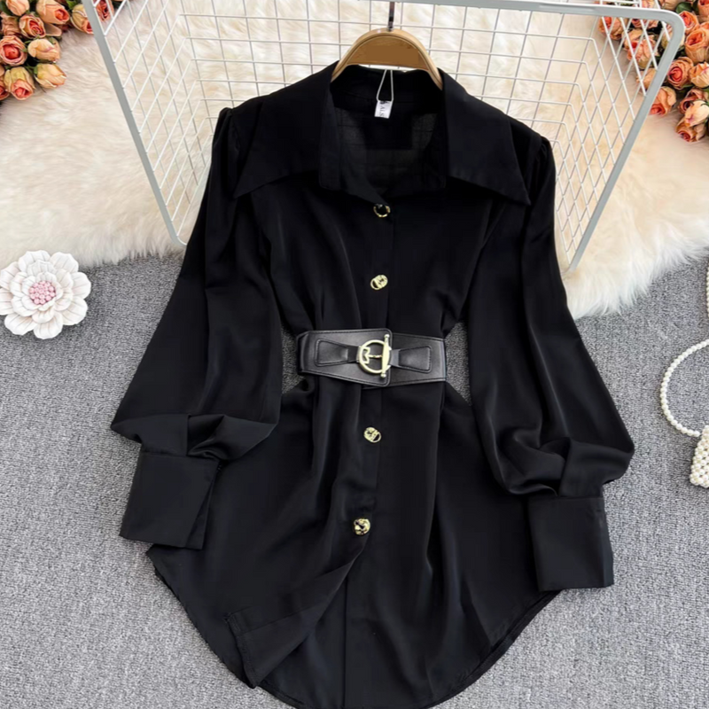 Dámské oblečení Jarní retro styl Temperamentní pas Slimming Short Sleeve Short Sukně_voghion.com