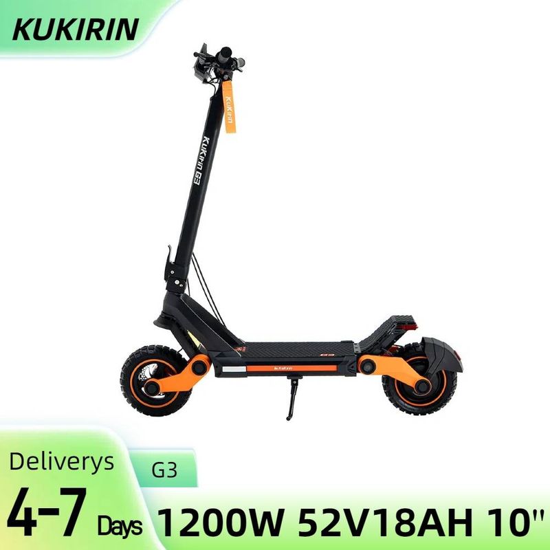 KuKirin G3 Elektrische Scooter 10 Inch Off-road 1200W Motor 52V 18Ah Lithium-accu_voghion.com