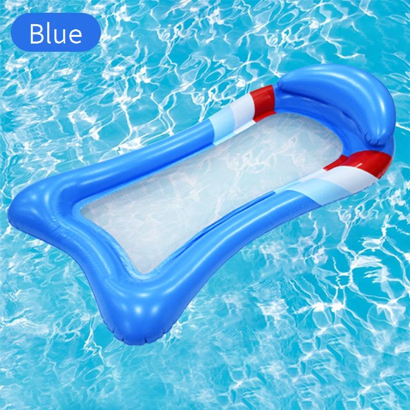 Inflatable Pool Lounge With Canopy Reclining Backrest Foldable Floating Bed With Storage Net Multi-Position Sun Shade_voghion.com