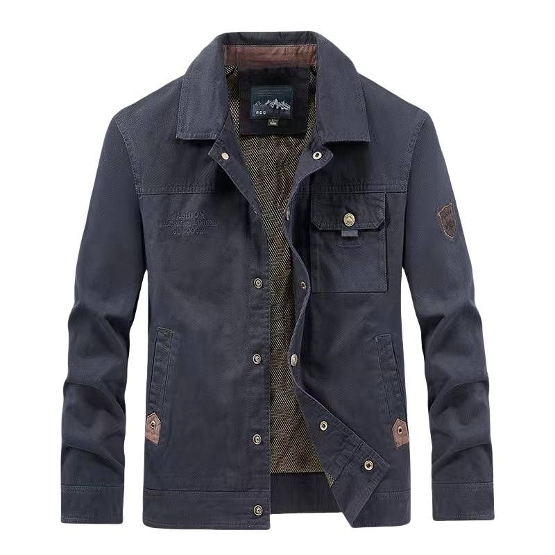 Un nuovo stile autunnale di giacca ampia e larga con risvolto per persone di mezza età e giovani, una giacca da lavoro alla moda e casual_voghion.com