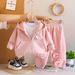 Trendy Kids' Tracksuit Set – Cute Bunny Print Hoodie + Jogger Pants & Tee (80-130cm) – Spring/Fall Unisex Outfit, Soft Cotton Playwear_voghion.com