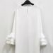 Tunica oversize da donna con scollo rotondo e maniche lunghe – Abito asimmetrico (bianco, 1XL-4XL)_voghion.com