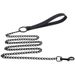 Metallic Wear-resistant Dog Chain With Leather Handle, Durable Leash For Control, Pet Supplies, Iron Traction Rope_voghion.com