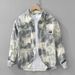 Trendy Printed Long Sleeved Shirt For Men, Fashionable And Versatile, Artistic And Casual Loose Top_voghion.com