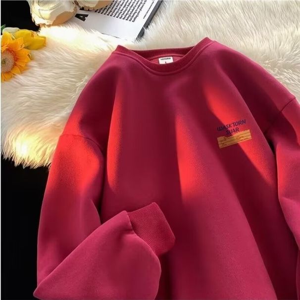 Herrenbekleidung Sweatshirt Herren 2024 Neuer Frühlings- und Herbststil Rundhalsausschnitt Kapuzenloses Design Nischenpullover Lässiges lockeres vielseitiges Oberteil_voghion.com