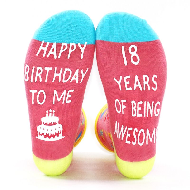 Birthday knitted cotton socks sole creative copywriting adhesive floor socks_voghion.com