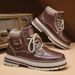 Men's Autumn Winter New High-Top British Style Leather Shoes Fashion Workwear Waterproof Martin Boots Thick-Soled_voghion.com