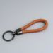 Braided Leather Cord Key Chain Zinc Alloy Button-end Key Ring Ring Car Key Hanging Accessory_voghion.com