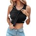 Women's Clothing With Bra Round Neck Solid Color Vest Feminine Base Inner Wear Outer Wear Top_voghion.com