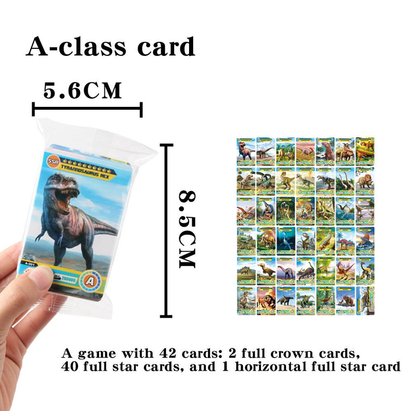 Type C 42pcs Children's Dinosaur Card Collection Flash Card Animal Card Card Cognitive Card Puzzle Boy Toy_voghion.com