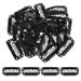 6-Teeth Clips For Hair Extension, Wigs|U-Shape Metal Silicon Clips | 28mm Length 50Pcs Per Pack Black Color_voghion.com