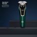 3D Rotary Electric Shaver – LED Smart Display, IPX7 Waterproof, Floating Heads, Travel-Friendly (Turquoise/Silver, All-in-One Grooming Kit)_voghion.com
