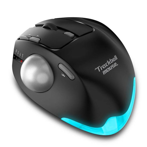 F-33 Ergonomic Trackball Mouse, Bluetooth/2.4G Wireless, 4800DPI, 8 Buttons, Rechargeable, For Office/Design_voghion.com