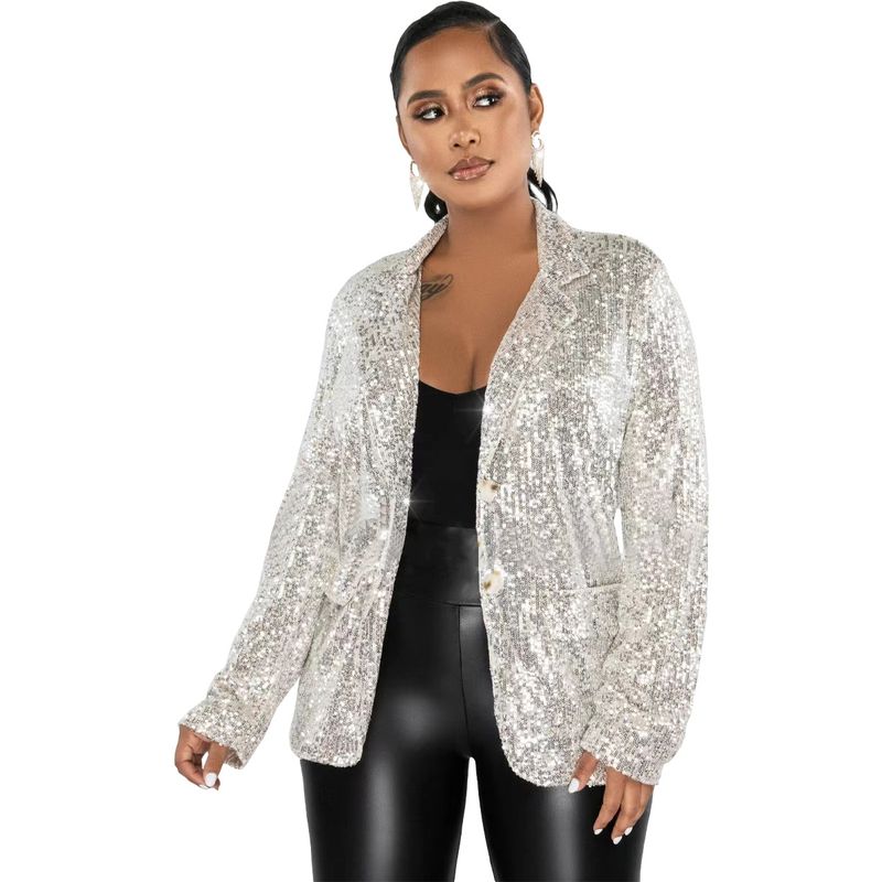 Women's Clothing casual sequined suit jacket_voghion.com
