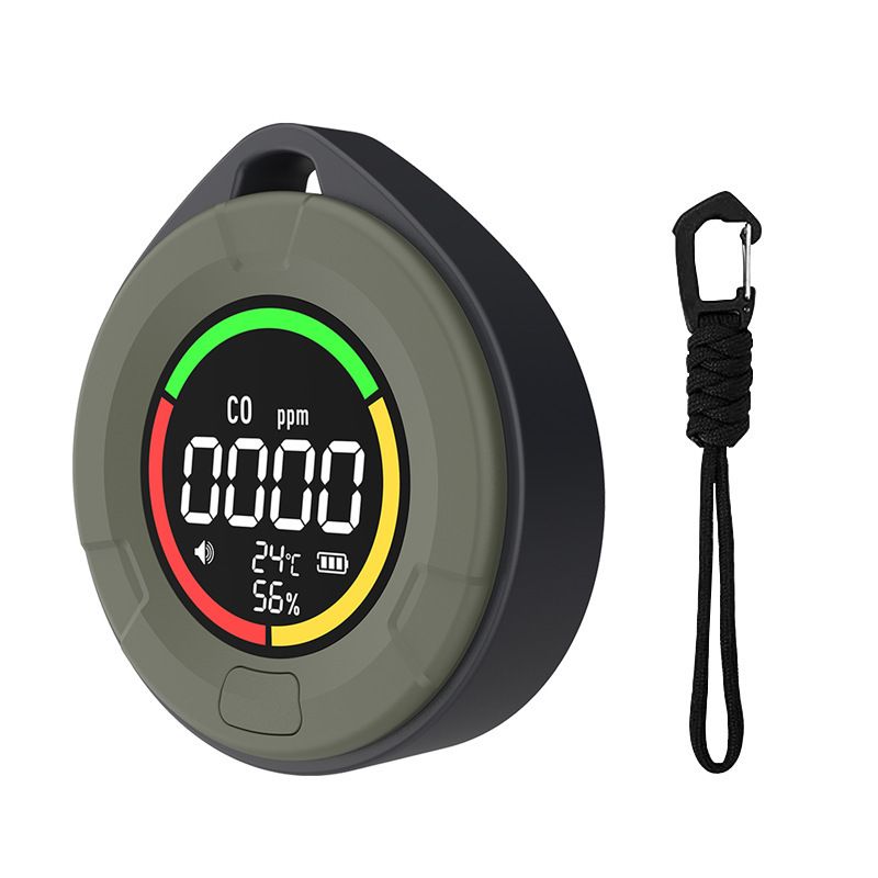 4-in-1 Portable Gas Detector With CO & Temperature/Humidity Monitor, USB-Powered, Compact Leak Alarm For Home, Kitchen, RV & Warehouse_voghion.com