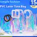 Borsa tote impermeabile in PVC trasparente laser che dona una sensazione da sogno di alta qualità accompagnata da un sacchetto regalo di gelatina colorata_voghion.com