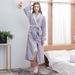 Autumn And Winter Flannel Bathrobes Women's Loose Thickened Extended Warm Loungewear_voghion.com
