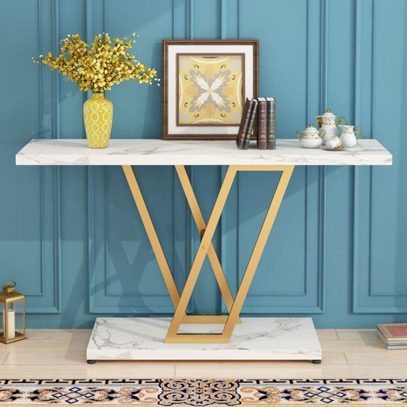 [Replace Code:50627609]Console Table, Industrial Hallway Table For Entryway, 42 Inch Entryway Tables Narrow Sofa Table For Living Room, Stable Metal_voghion.com