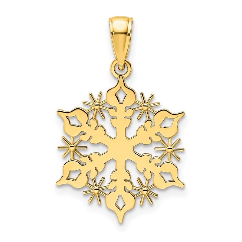14K Polished Snowflake Pendant_voghion.com