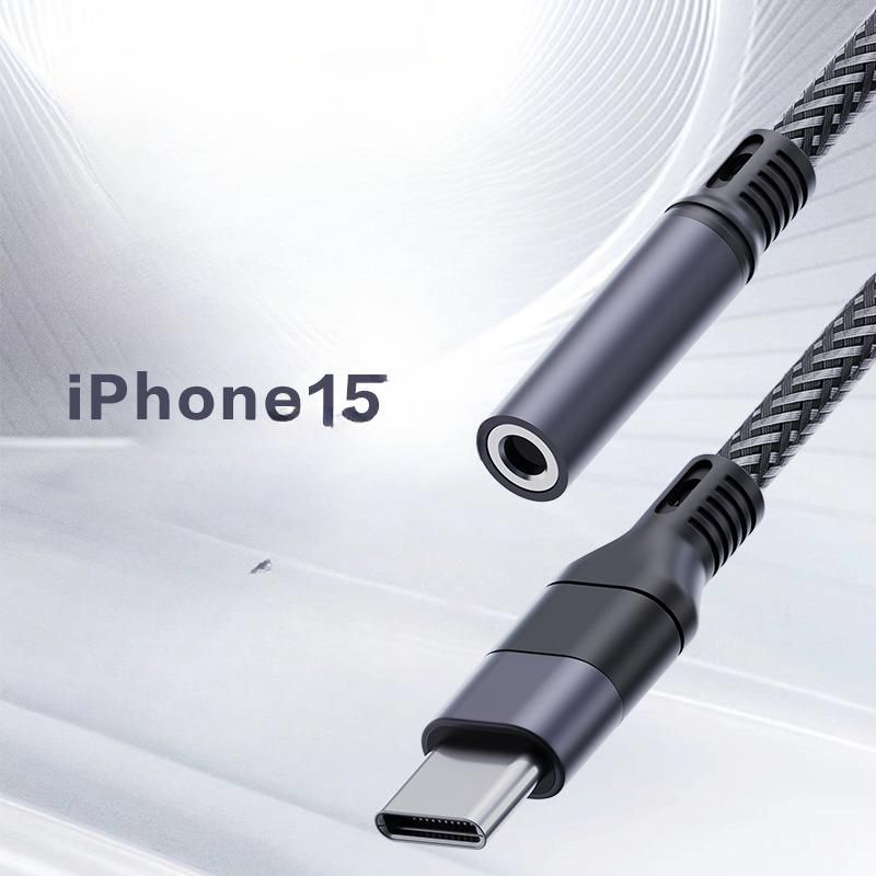 Geeignet für iPhone 15 Telefonadapter Typ-C Android Digital Audio Conversion Kabel Kevlar Weben_voghion.com