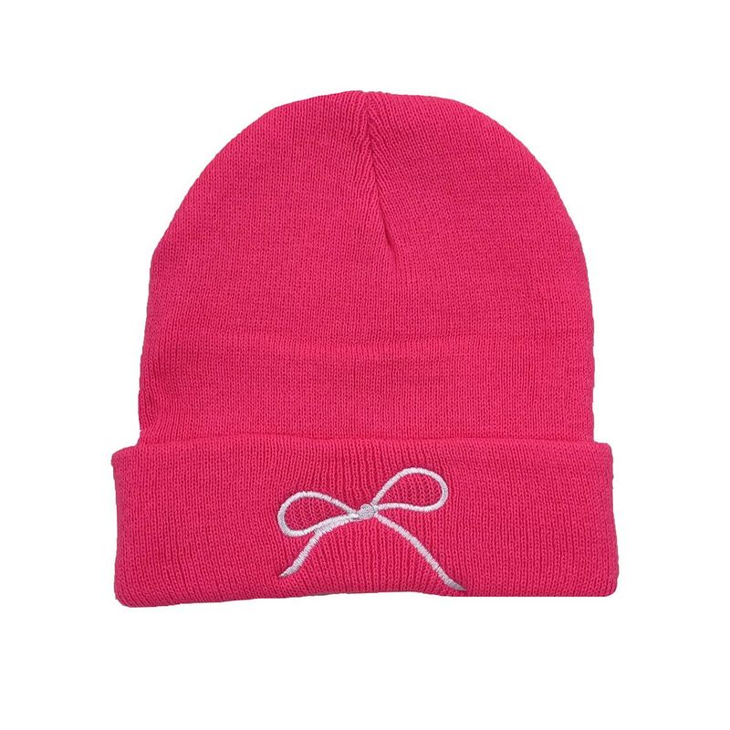 Nouveau chapeau de pull brodé à nœud chaud d'automne et d'hiver chapeau de pull tricoté brodé chapeau de laine hip-hop_voghion.com