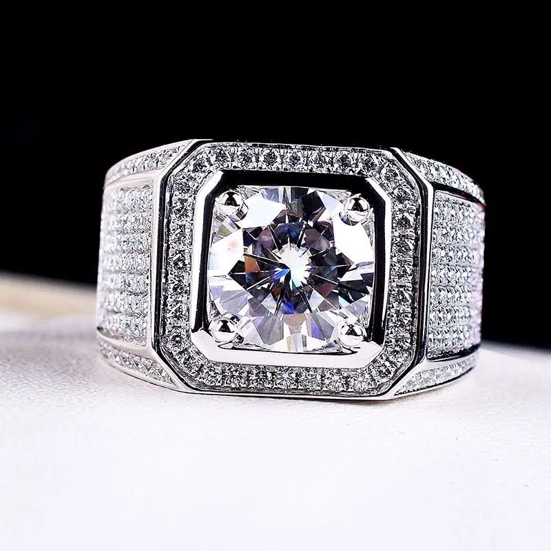 Feihong Exaggerated Accessories - Anello da uomo grande regolabile con diamanti alla moda_voghion.com