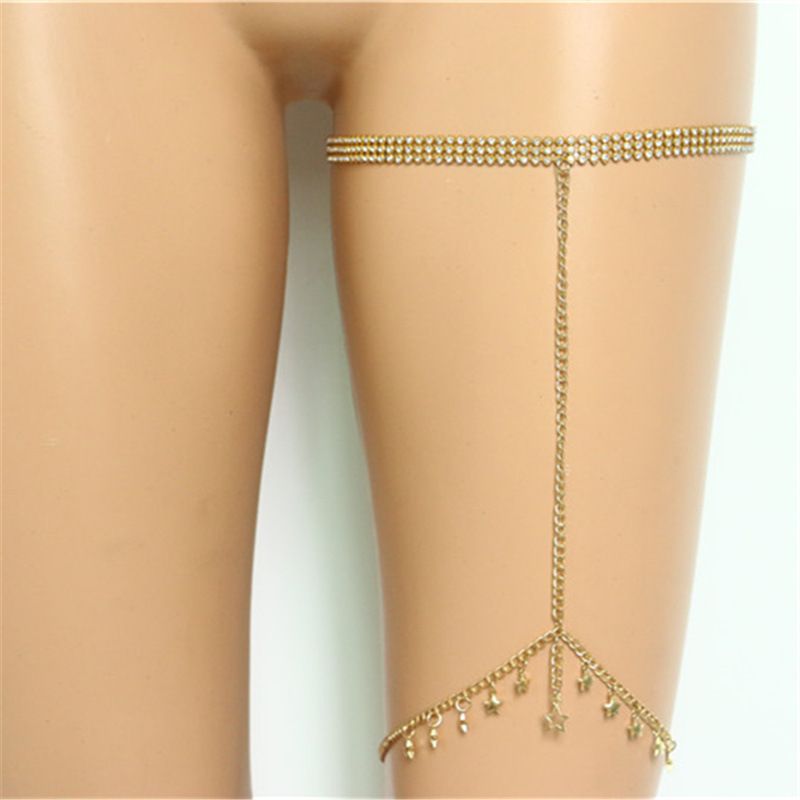 WQ2271 Collana con ciondolo a forma di piccola stella in lega con personalità alla moda, accessorio per coscia e gamba_voghion.com