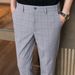 Spring new products and good things are recommended. Korean version of men's casual pants, slim-fitting plaid pants, elastic waist adjustment stretch_voghion.com