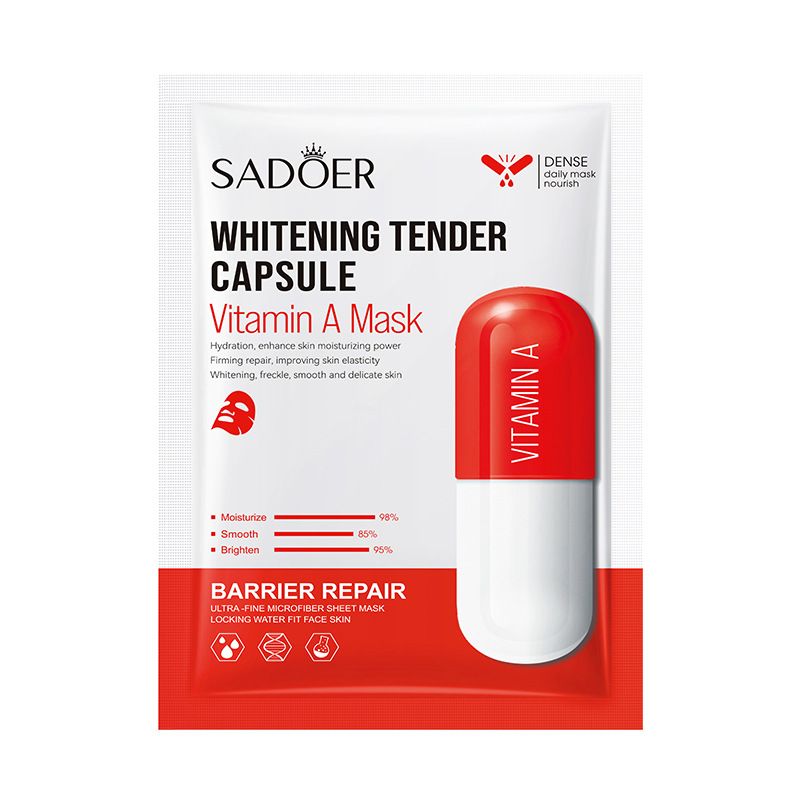 Mască facială hidratantă și iluminatoare SADEOR cu vitamina A, capsulă de albire și ten sensibil_voghion.com