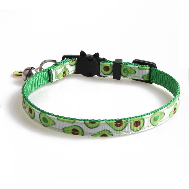 Aminger New Ribbon Katze mit Obst Zubehör Glocke Haustier Halsband_voghion.com