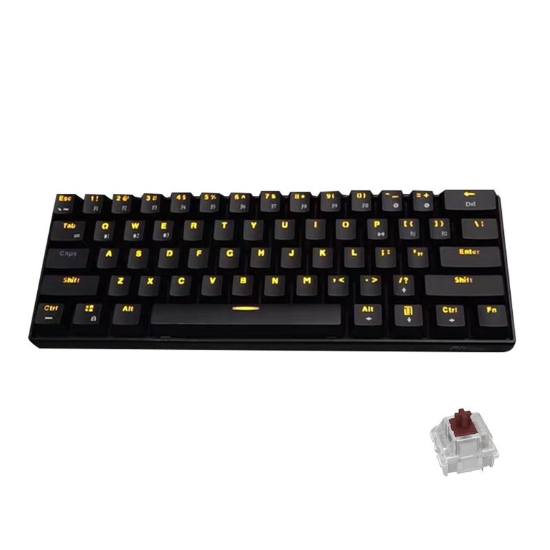 Farfi RK61 Desk Keyboard Sensitive Low Latency Ergonomic Wired Bluetooth-compatible Gaming Mechanical Keyboard For Office_voghion.com