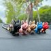 Niedlichen Cartoon Ton Französisch Bulldog Welpen Zubehör Kreative 3D Ornament Auto Schlüsselanhänger Ring Anhänger_voghion.com