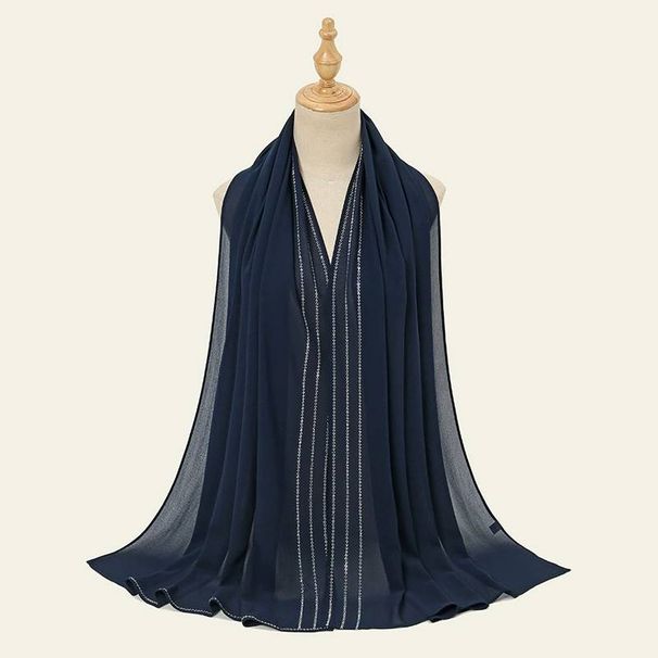 Nuova sciarpa lunga in chiffon di perle a forma di catena a caldo, tinta unita, per donna, commercio estero, sciarpa etnica popolare calda_voghion.com