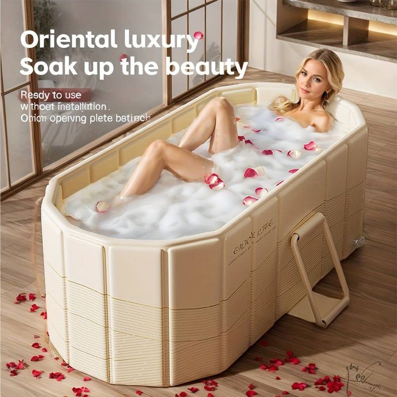 Draagbare hottub en ijsbad voor thuis - Geen installatie, snel op te zetten, opvouwbaar, dubbele afvoer. Ideaal voor Kerstmis/Halloween en het hele jaar door._voghion.com